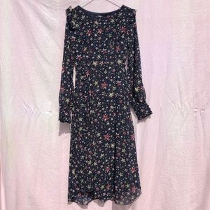 Nasty Gal Navy Star Patterned Dress, Size 2